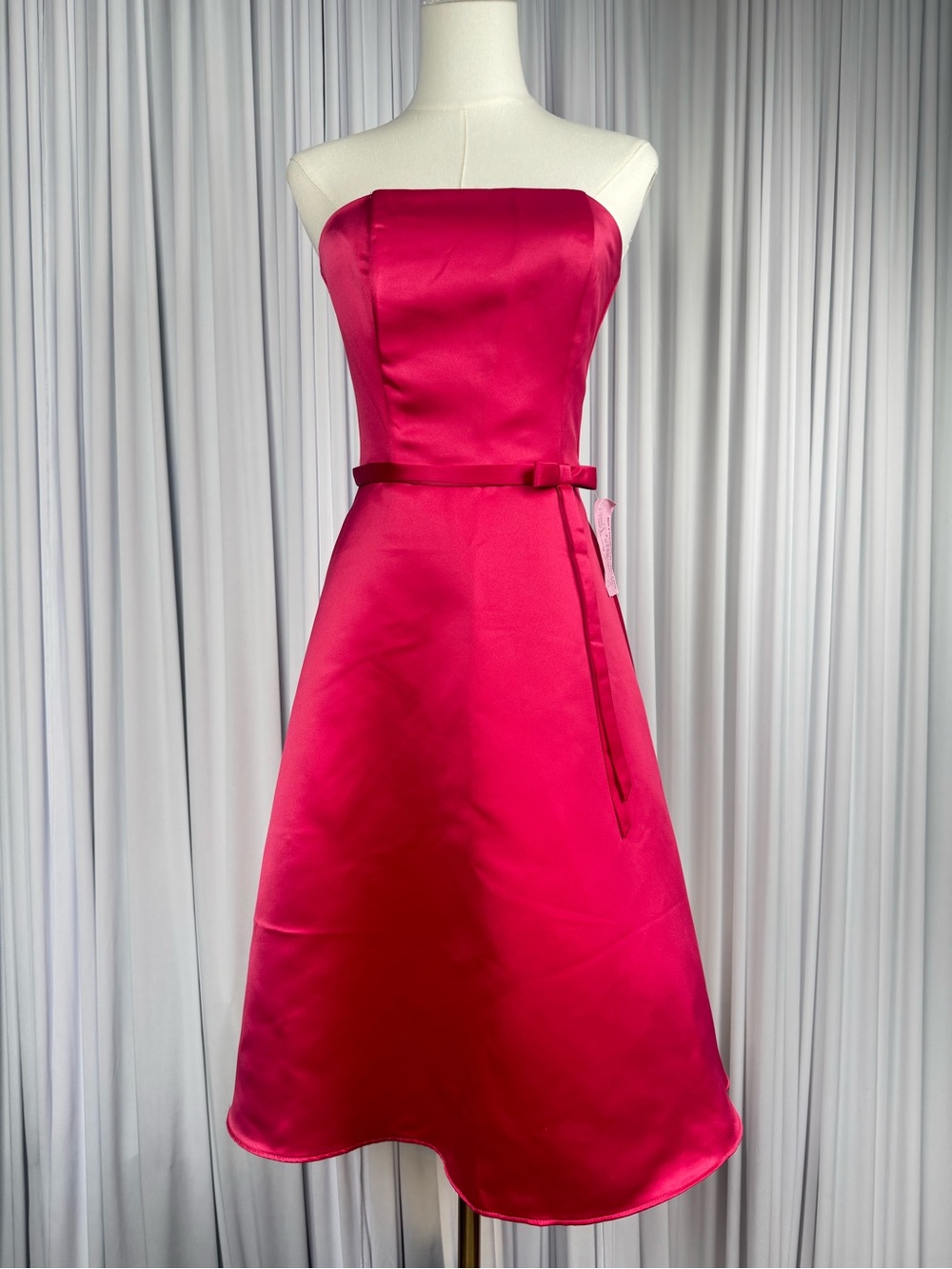 Vintage Jessica McClintock Strapless Fuchsia Bridesmaid Dress Size 4 NWT